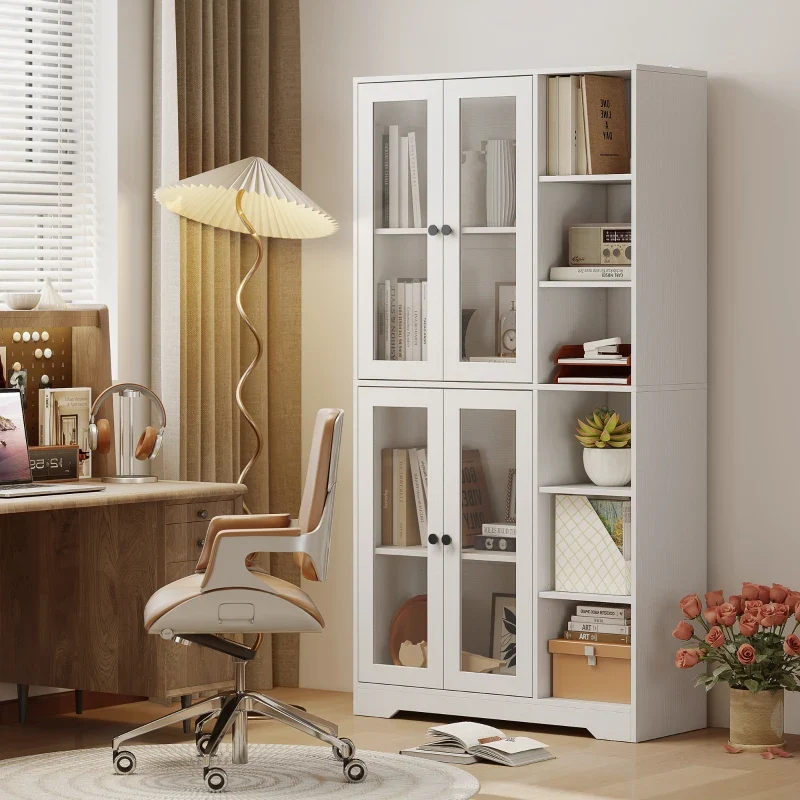 Nancy's Partinico Keukenkast - Hoge Opbergkast - Buffetkast - Wit - ± 90 x 35 x 170 cm