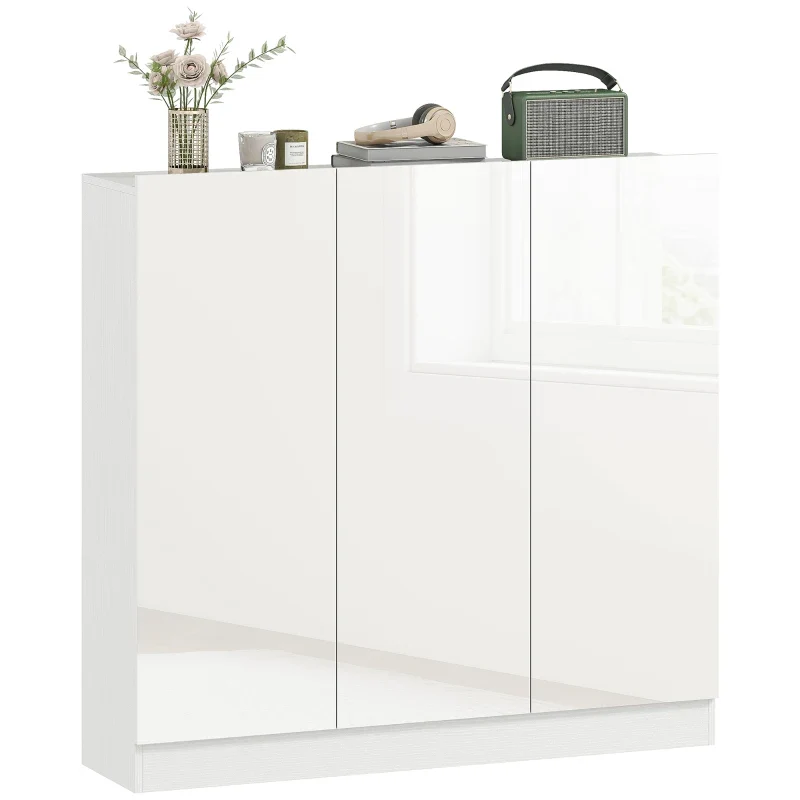 Nancy's Montecorice Schoenenkast - Opbergkast voor Schoenen - Schoenenrek - Wit - ± 105 x 35 x 110 cm
