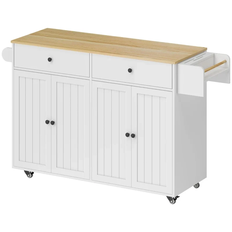Nancy's Oriago Keukenkast - Vrijstaand keukeneiland - Buffetkast - Wit / Hout - ± 145 x 45 x 90 cm