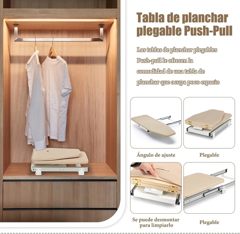 Table à Repasser Encastrée Escamotable pour Meuble – Coulissante et Rabattable