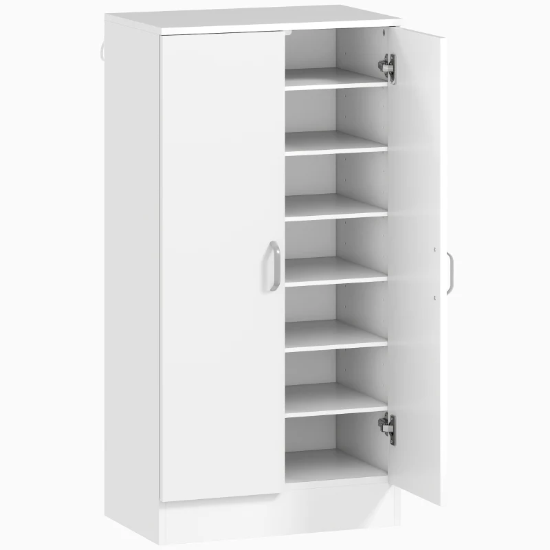 Nancy's Mirano Schoenenkast - Opbergkast voor Schoenen - Schoenenrek - Wit - ± 55 x 35 x 110 cm