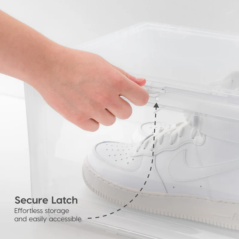 Stackable Shoe Display Box with Flip Down Door 6 Pack