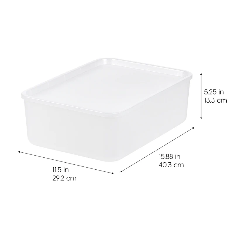Small Plastic Modular Storage Basket with Lid 4 Pack