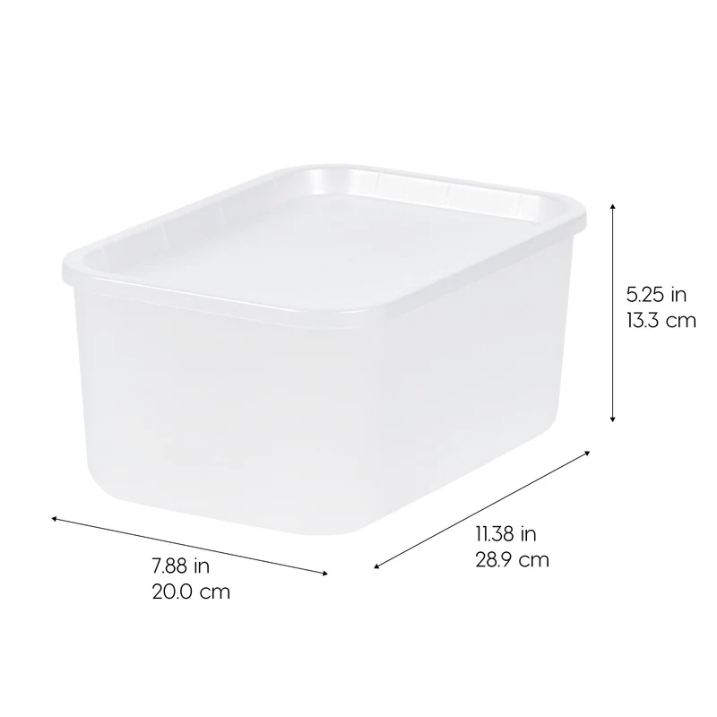 Small Plastic Modular Storage Basket with Lid 4 Pack