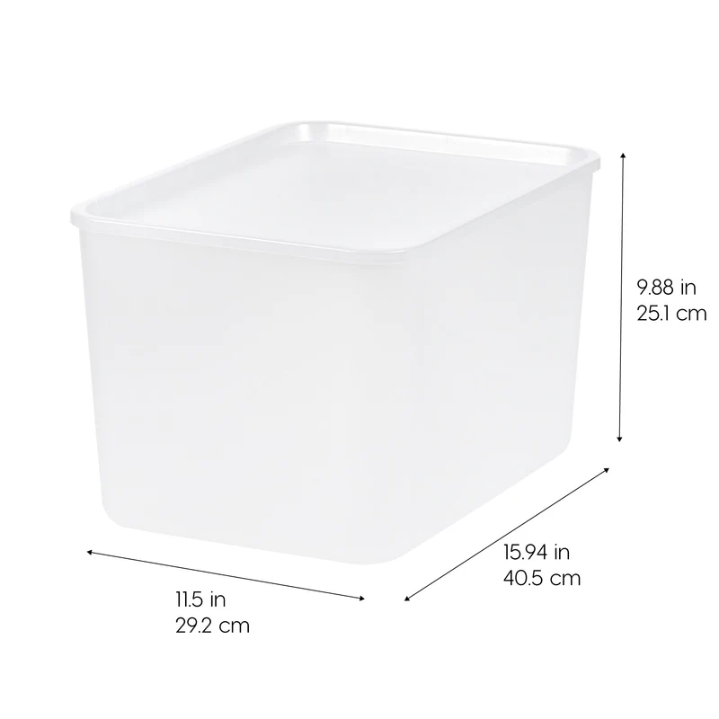 Small Plastic Modular Storage Basket with Lid 4 Pack