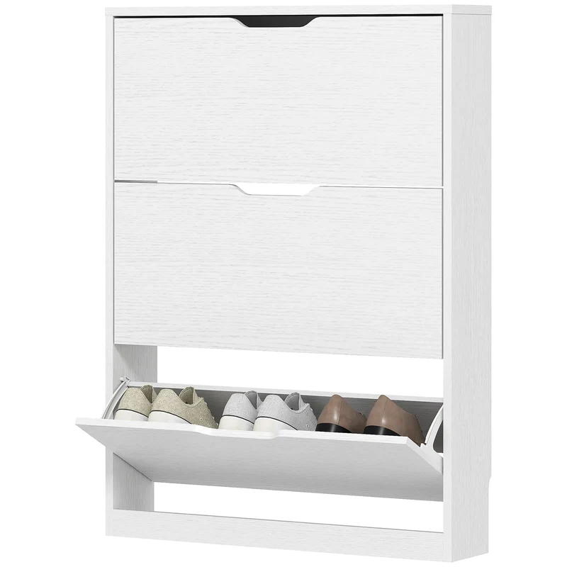 Nancy's Cropani Schoenenkast - Opbergkast voor Schoenen - Wit - ± 80 x 20 x 110 cm