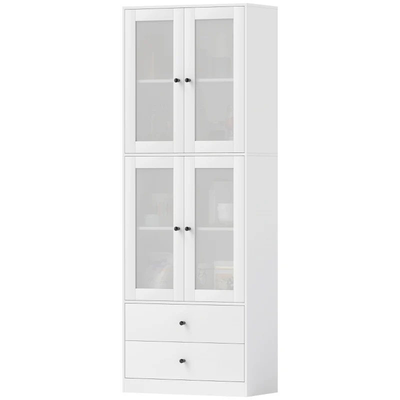 Nancy's Crotone Keukenkast Vrijstaand - Buffetkast - Opbergkast - Wit - ± 60 x 30 x 170 cm