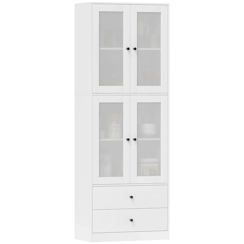 Nancy's Crotone Keukenkast Vrijstaand - Buffetkast - Opbergkast - Wit - ± 60 x 30 x 170 cm