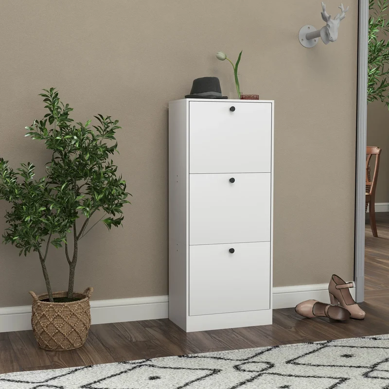 Nancy's Crodo Schoenenkast - Opbergkast voor Schoenen - Schoenenrek - Wit - ± 50 x 30 x 115 cm