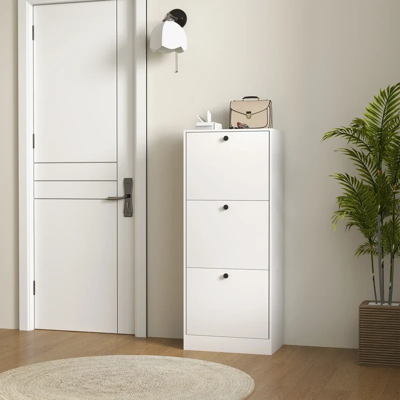 Nancy's Crodo Schoenenkast - Opbergkast voor Schoenen - Schoenenrek - Wit - ± 50 x 30 x 115 cm