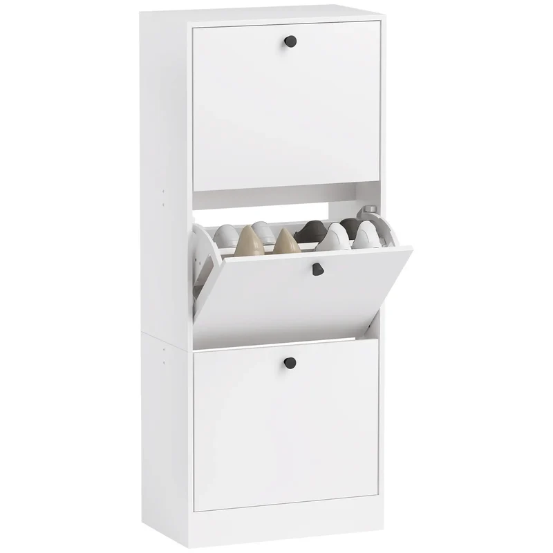 Nancy's Crodo Schoenenkast - Opbergkast voor Schoenen - Schoenenrek - Wit - ± 50 x 30 x 115 cm