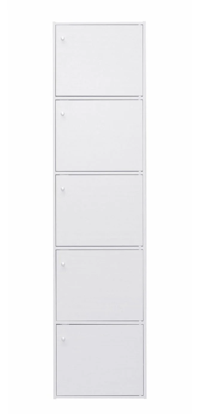 Wood Storage Shelf 5 Tiers with 5 Doors