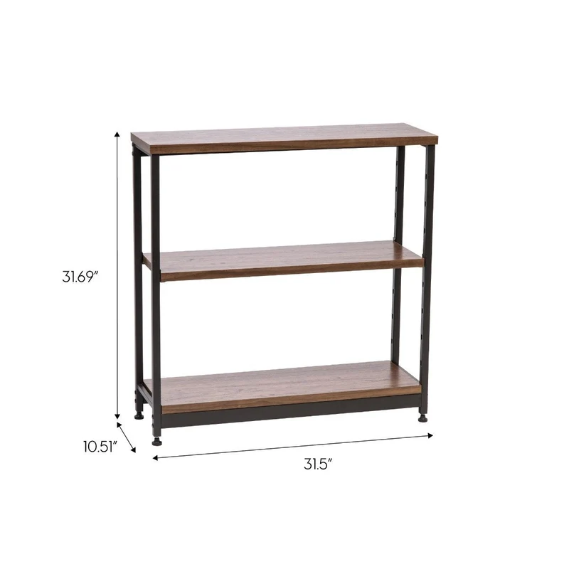 Wood and Metal Shelf - 3 Tier - Wide