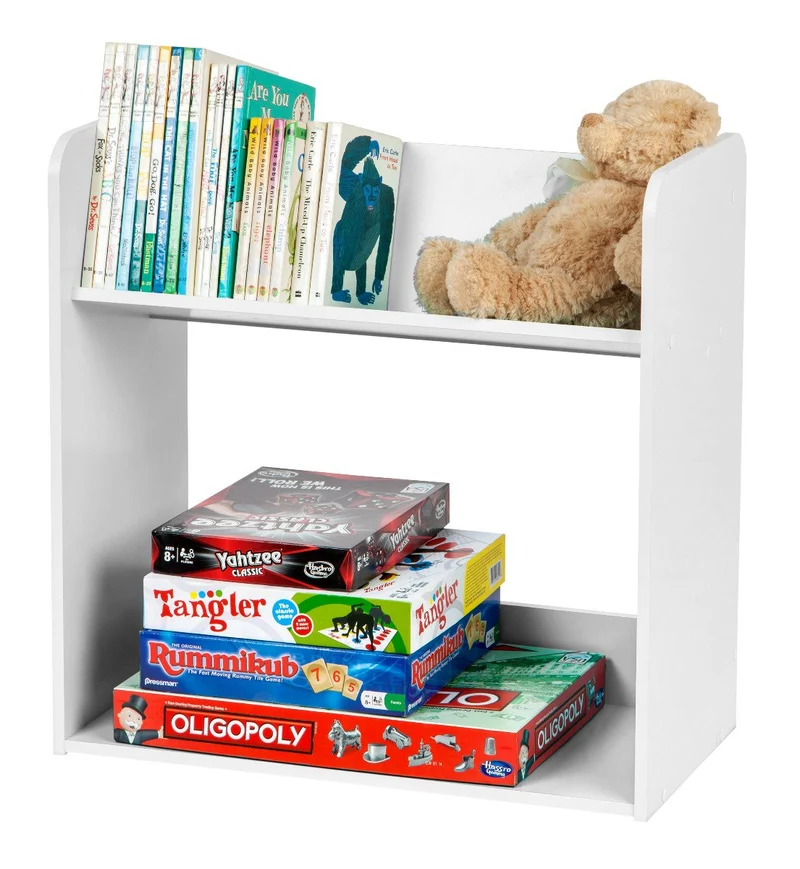Tilted Book Shelf Rack - 2 Tier