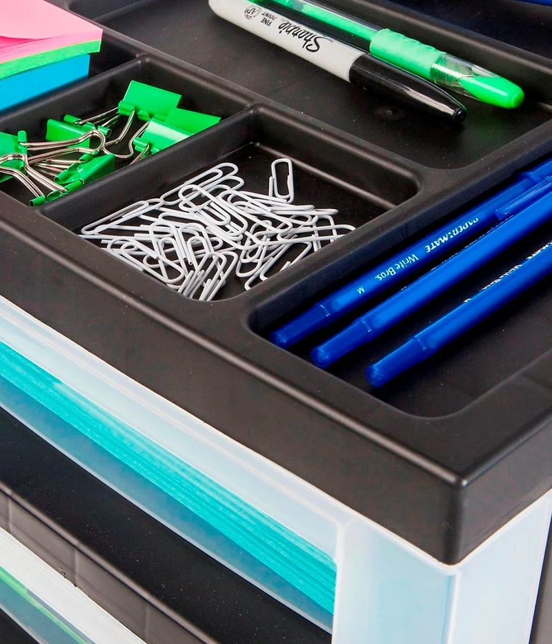 Storage Cart with Organizer Top - 7 Drawer