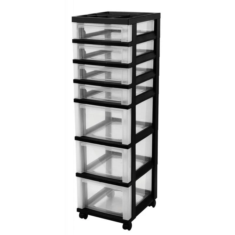 Storage Cart with Organizer Top - 7 Drawer