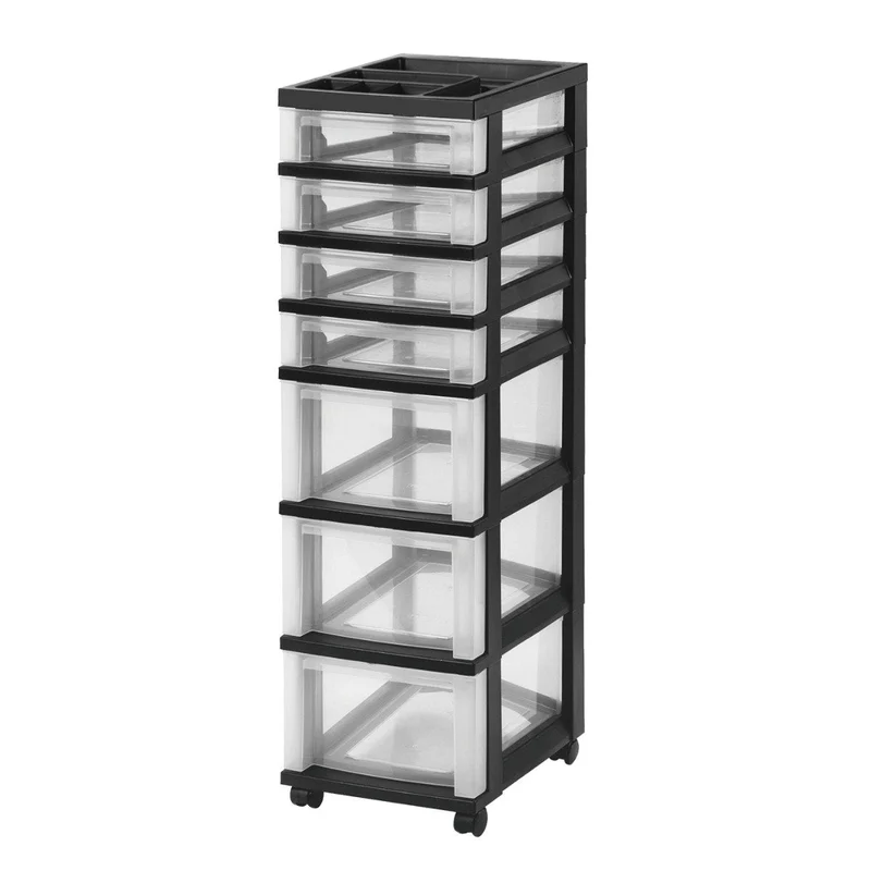 Storage Cart with Organizer Top - 7 Drawer