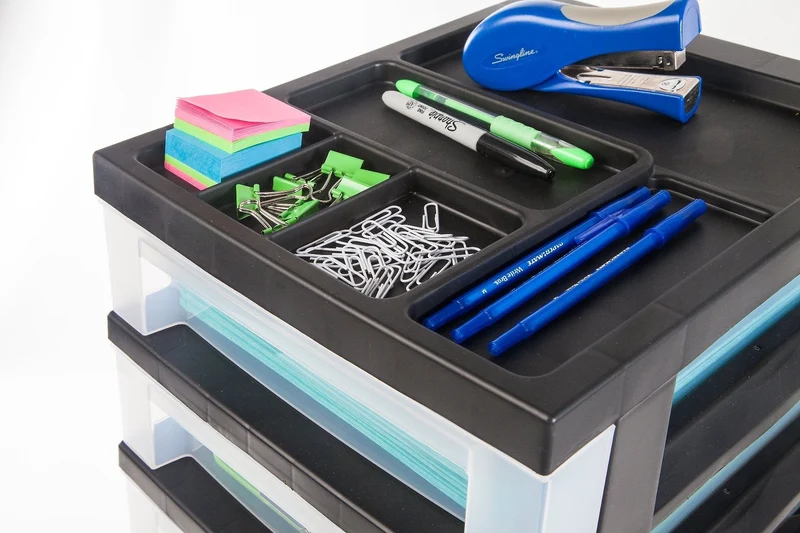 Storage Cart with Organizer Top - 10 Drawer