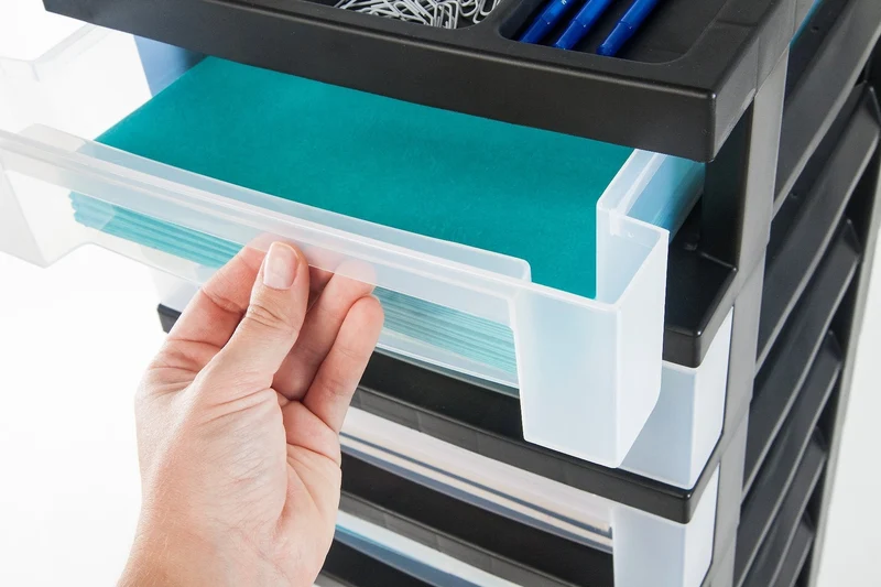 Storage Cart with Organizer Top - 10 Drawer