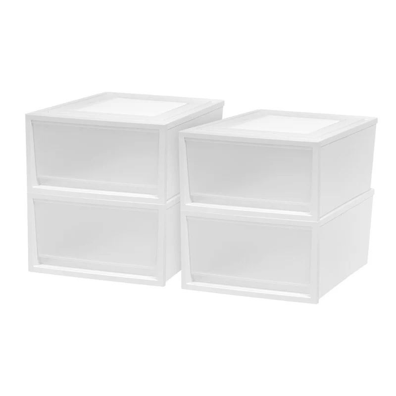 Stacking Storage with Drawer - Nested 4 Pack - 34 QT