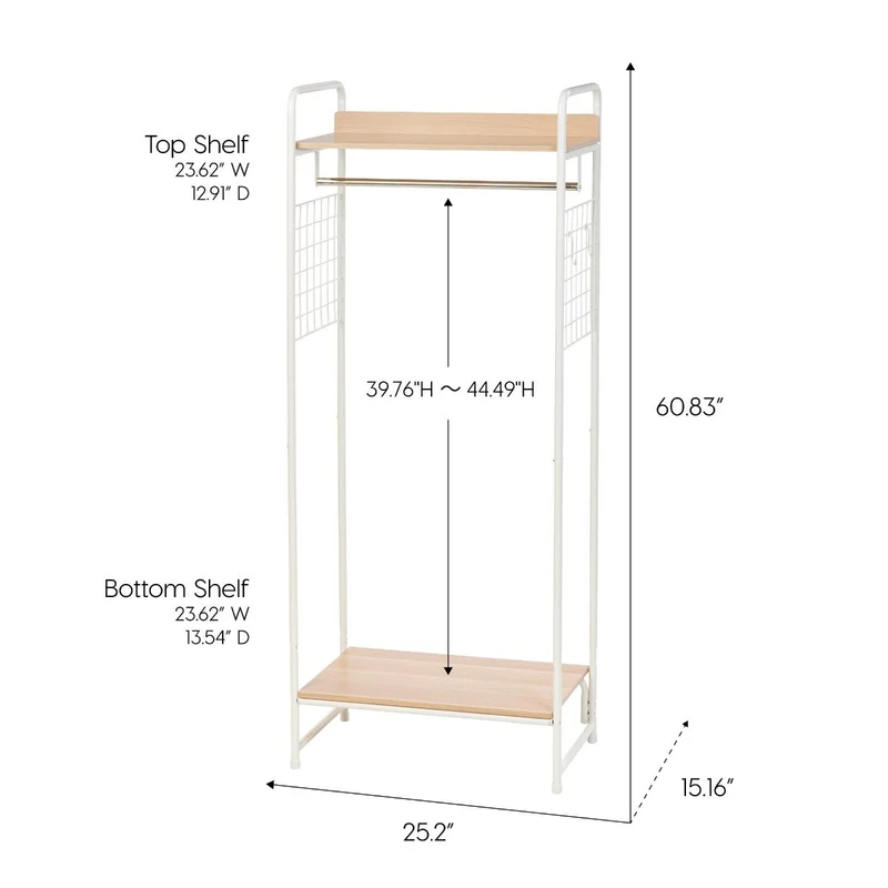 Metal Garment Rack with Side Racks