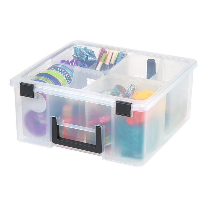 Divided Craft Bin, Clear