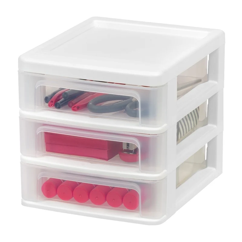 Compact Desktop Organizer 3 Drawer 2 Pack