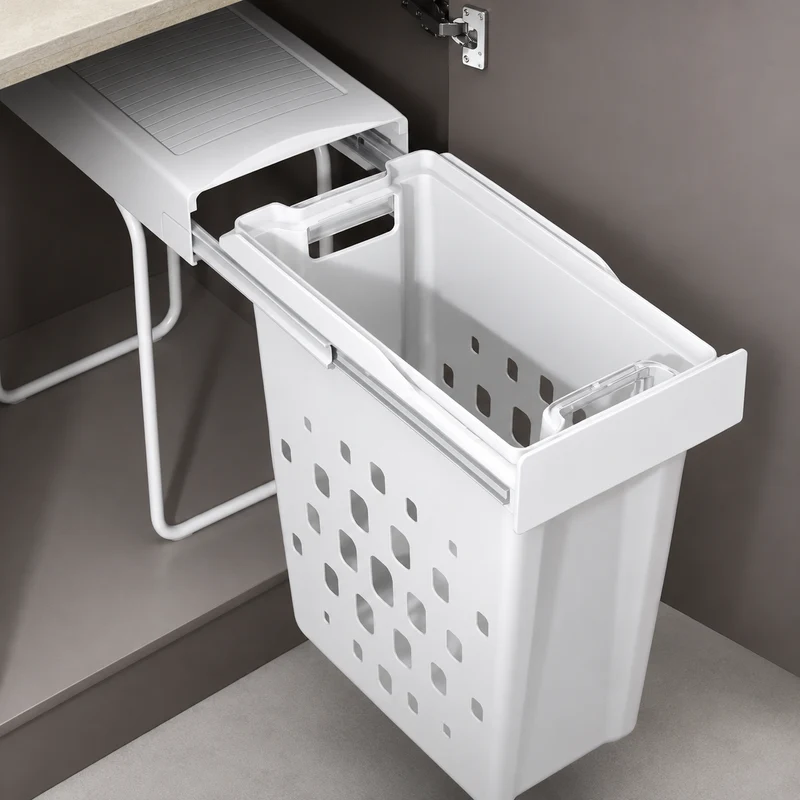 Panier à Linge Encastrable Gollinucci 1294 Blanc – 40 L