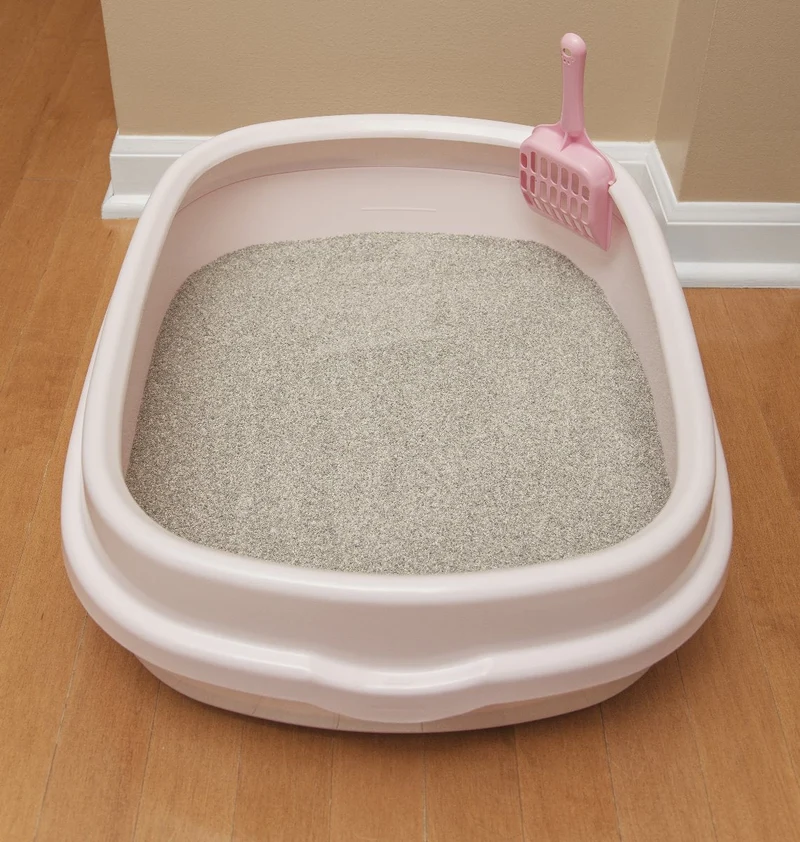 Heavy-Duty Rimmed Cat Litter Pan Set, Pink