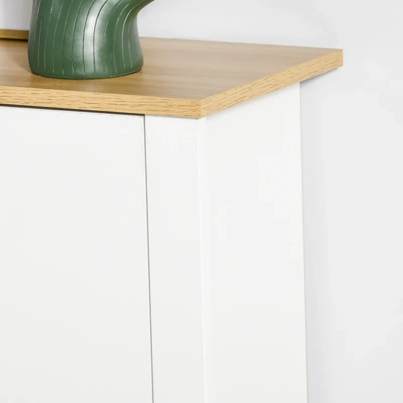 Nancy's Brendola Schoenenkast - Schoenenrek - Wit / Natuurlijk - ± 70 x 25 x 80 cm