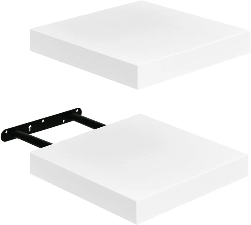 Étagère Murale Flottante en Bois 35x30cm – Blanc