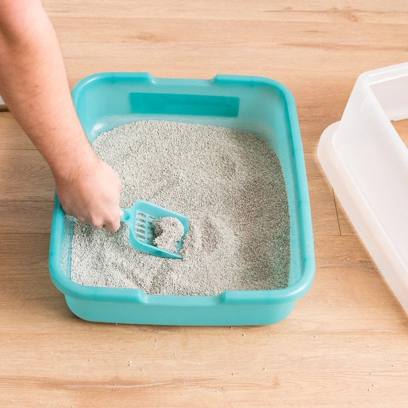 Open-Top Cat Litter Pan with Hood and Grid