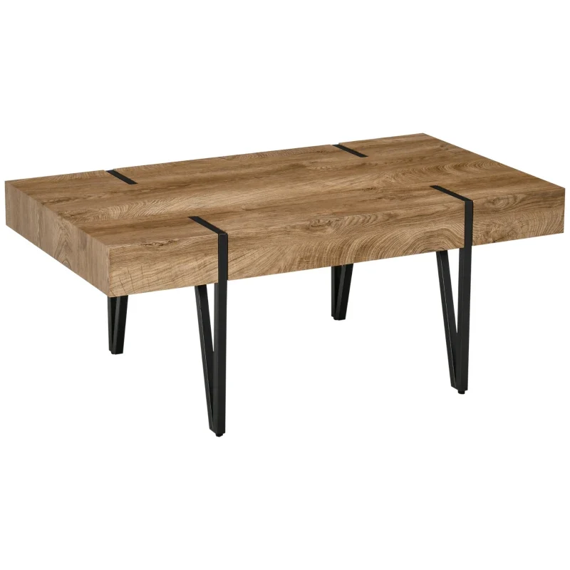 Nancy's Lindoso Salontafel - Koffietafel - Natuurlijk hout - Staal - ± 105 x 60 x 40 cm