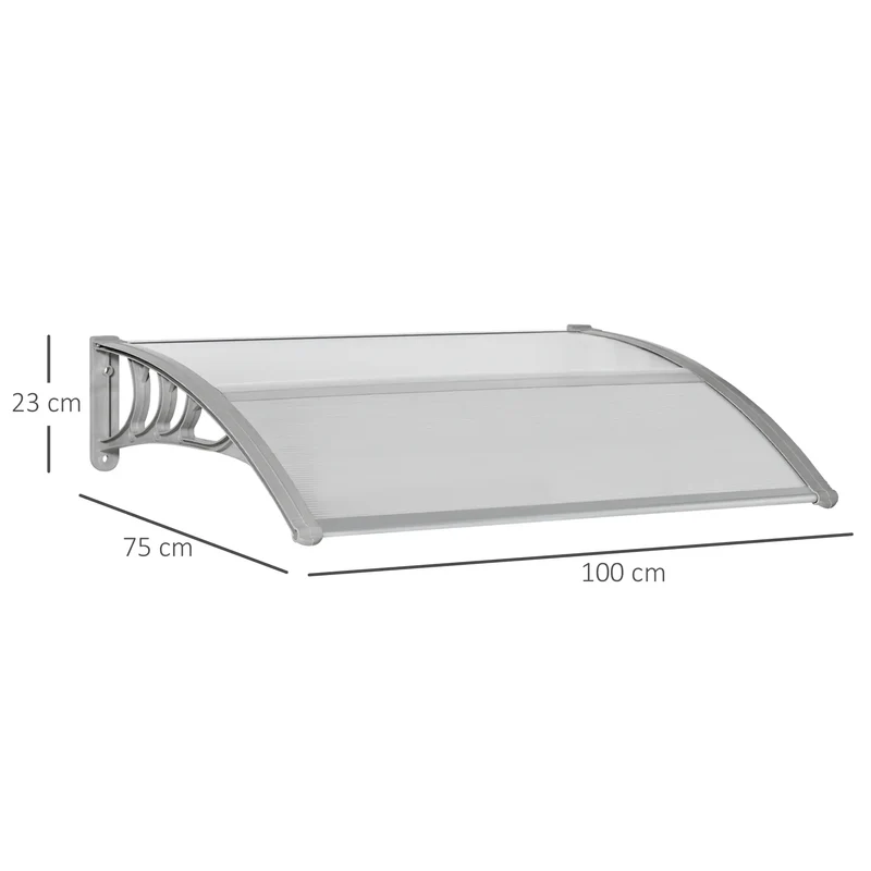 Nancy's Paranhos Voordeurluifel - Voordeur Afdakje - Luifel - Zilver - ± 100 x 75 x 25 cm