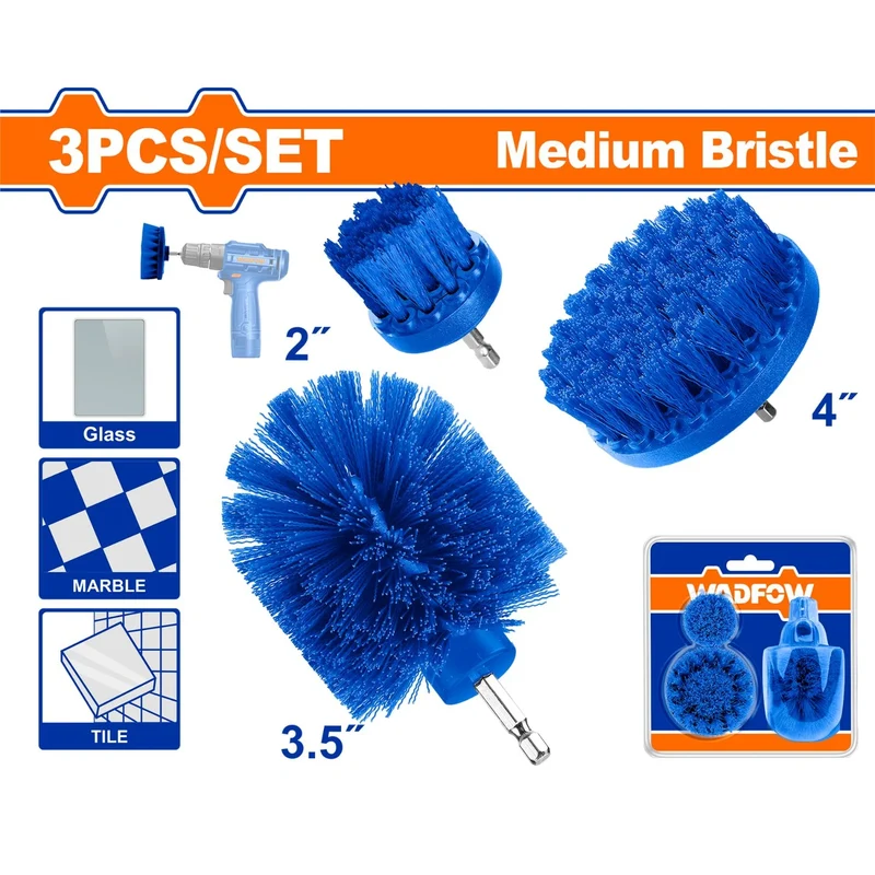Jeu 3 Brosses Nettoyage Perceuse Poils Moyens WADFOW