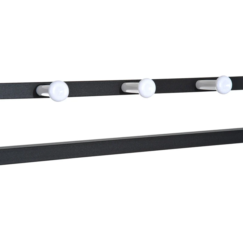 Nancy's Reedsport Garderoberek - Kapstok - Schoenenrek - Zwart - ± 70 x 35 x 180 cm