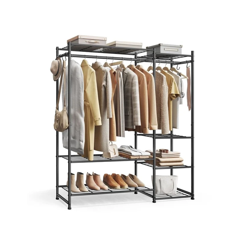 Nancy's Pradleves Kledingrek - Kledingstang - Garderoberek - Zwart - Staal - ± 125 x 30 x 155 cm