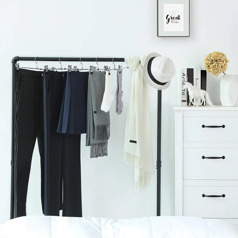 Nancy's Kledinghangers - 20 x metalen broekhanger - Kledinghanger - Kleerhanger (extra breed) - Antislip - 40 x 10,5 cm - Verchroomd