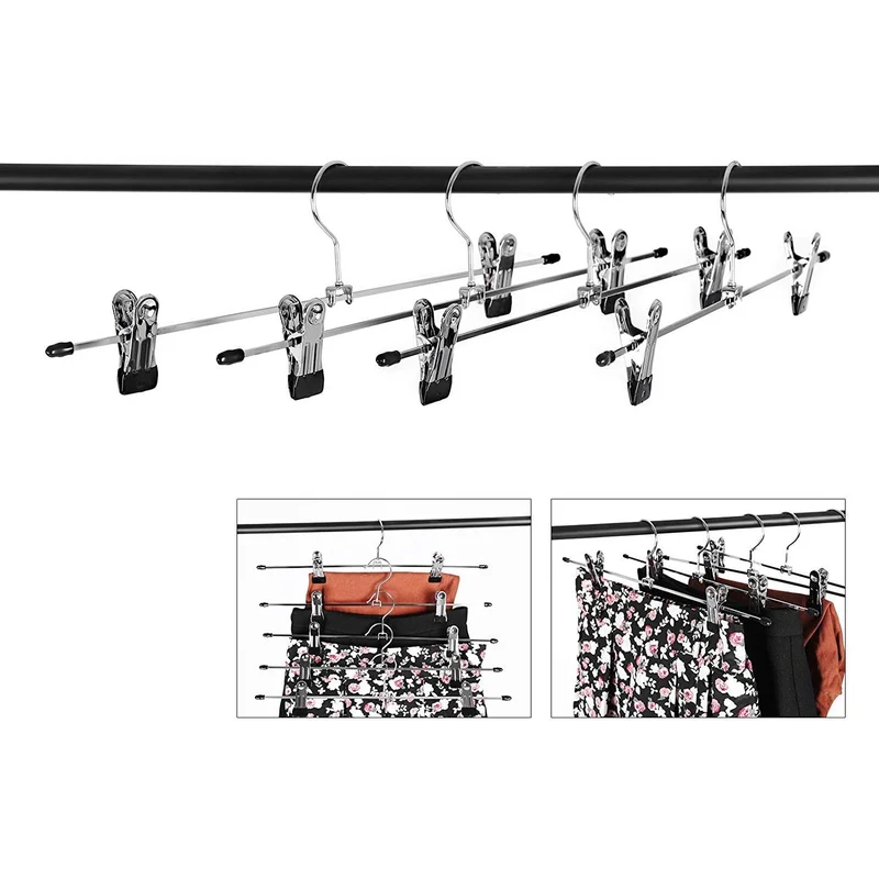 Nancy's Kledinghangers - 20 x metalen broekhanger - Kledinghanger - Kleerhanger (extra breed) - Antislip - 40 x 10,5 cm - Verchroomd