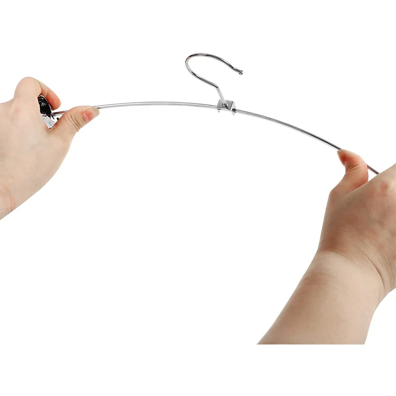 Nancy's Kledinghangers - 20 x metalen broekhanger - Kledinghanger - Kleerhanger (extra breed) - Antislip - 40 x 10,5 cm - Verchroomd