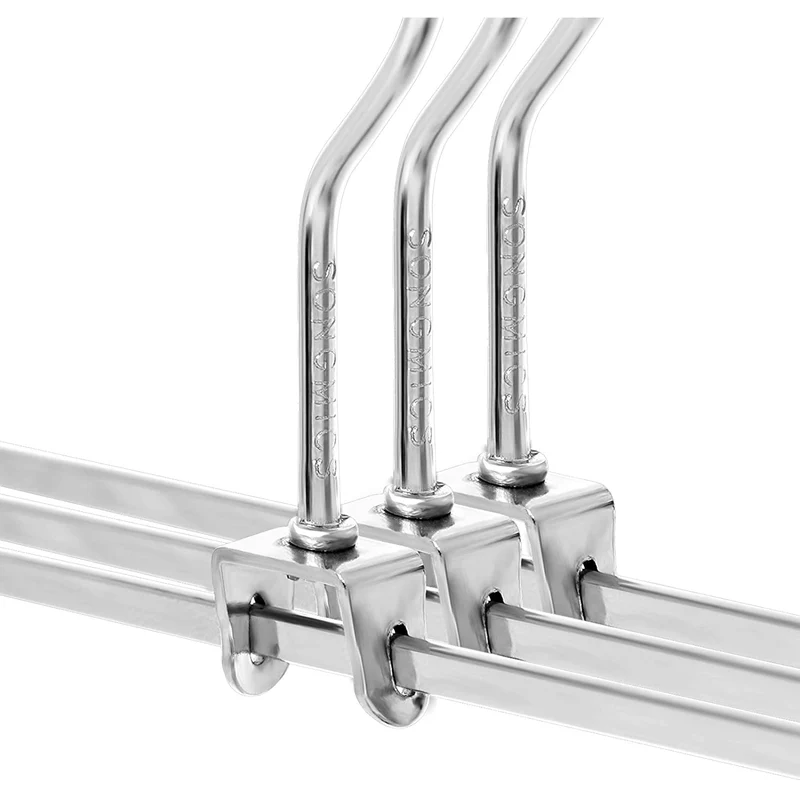 Nancy's Kledinghangers - 20 x metalen broekhanger - Kledinghanger - Kleerhanger (extra breed) - Antislip - 40 x 10,5 cm - Verchroomd