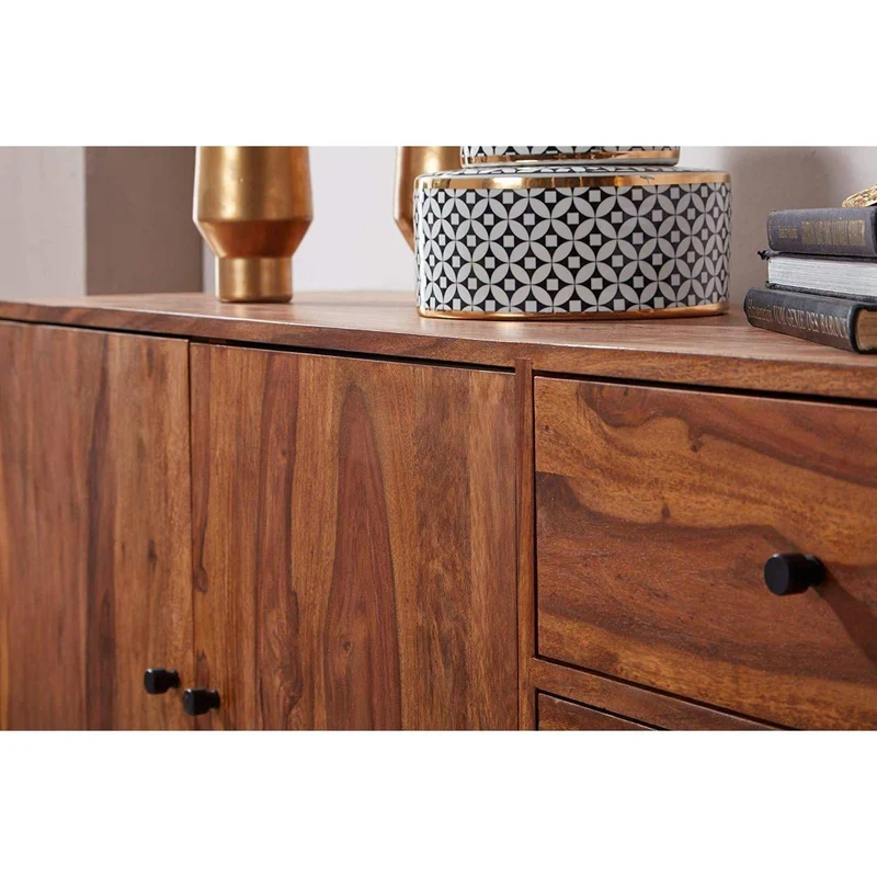 Nancy's Draya Dressoir - Opbergkast - Ladekast - Massief Sheeshamhout - 145 x 40 x 75 cm