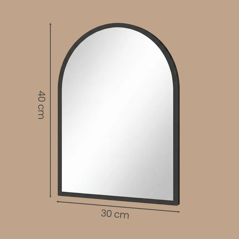 Nancy's Stilo Wandspiegel - Spiegel - Hangspiegel - Zwart - 40 x 30 cm