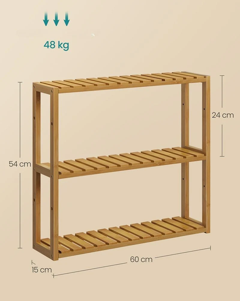 Nancy's Ercolano Badkamerrek - Badkamerkastje - Bamboe - ± 60 x 15 x 55 cm