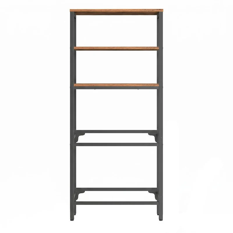 Nancy's Storo Krattenrek - Opbergkast - Stellingkast - Bruin / Zwart - Staal - ± 70 x 35 x 180 cm