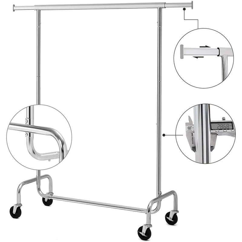 Nancy's Corticos Kledingrek - Stevig Garderoberek - Uitschuifbaar - Zilver- Draagvermogen tot 130 KG