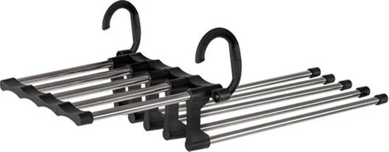 Nancy's Toscana Luxe broekhangers - 10 in 1 - Multifunctionele pantalonhanger - Zilver / Zwart
