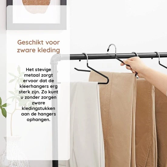 Nancy's Toscanella Luxe Broekhangers - Set van 15 - Kledinghangers - Anti-slip - Metaal - Zwart