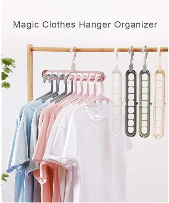 Nancy's Tortoreto Multi-poort Klerenhangers - Set van 6 - Draaibaar Functionele kledinghanger - Kleerhanger - Plastic