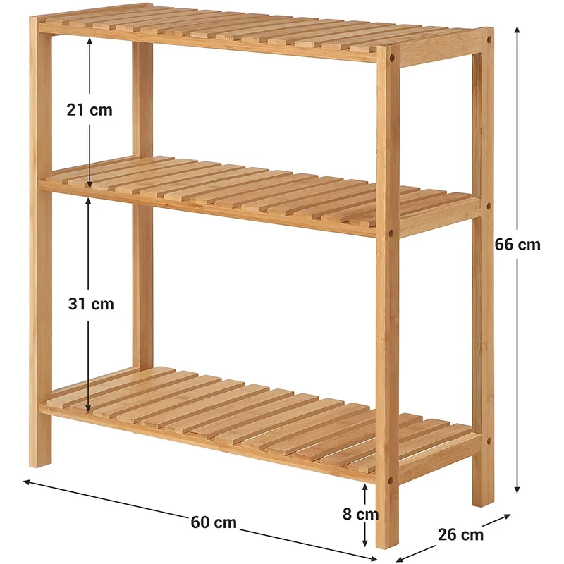 Nancy's Gueifaes Badkamerrek - Opbergrek - Badkamerkastje - Bamboe - ± 60 x 25 x 65 cm